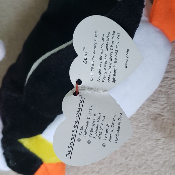 Zero 🐧🎅Ty Beanie Baby Christmas Penguin w/Hat⛄ Gift Kids Toy Collectible, NWT - Picture 5 of 11